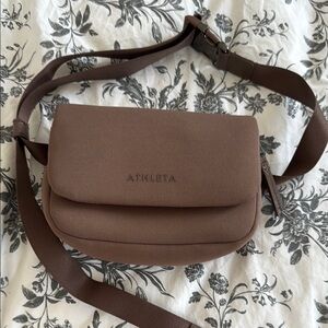 Athleta Brown Crossbody/Belt Bag with Minimalist Design